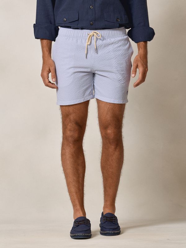 Seersucker Striped Swimsuit | Marino