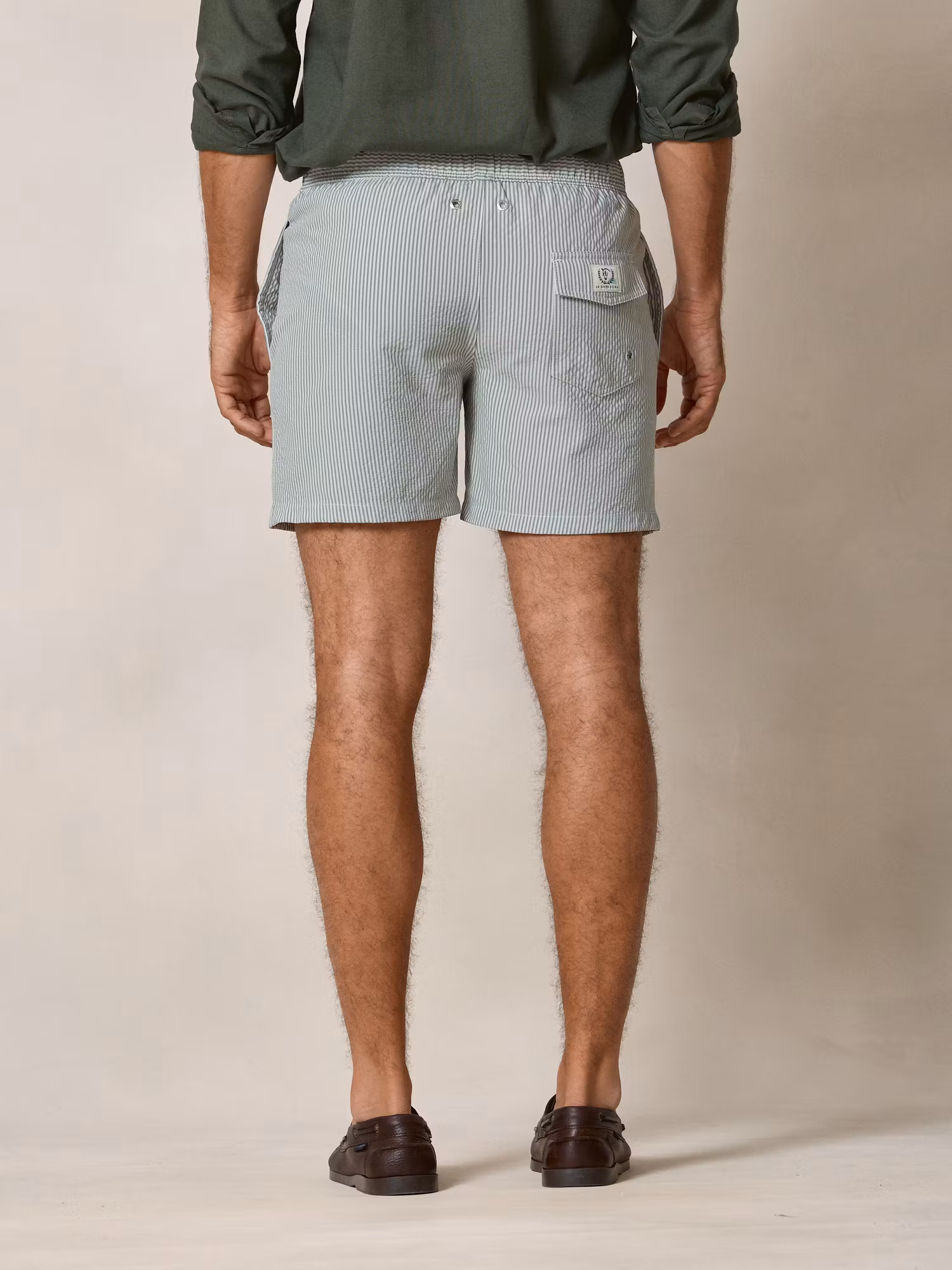 Bañador Rayas Seersucker | Musgo