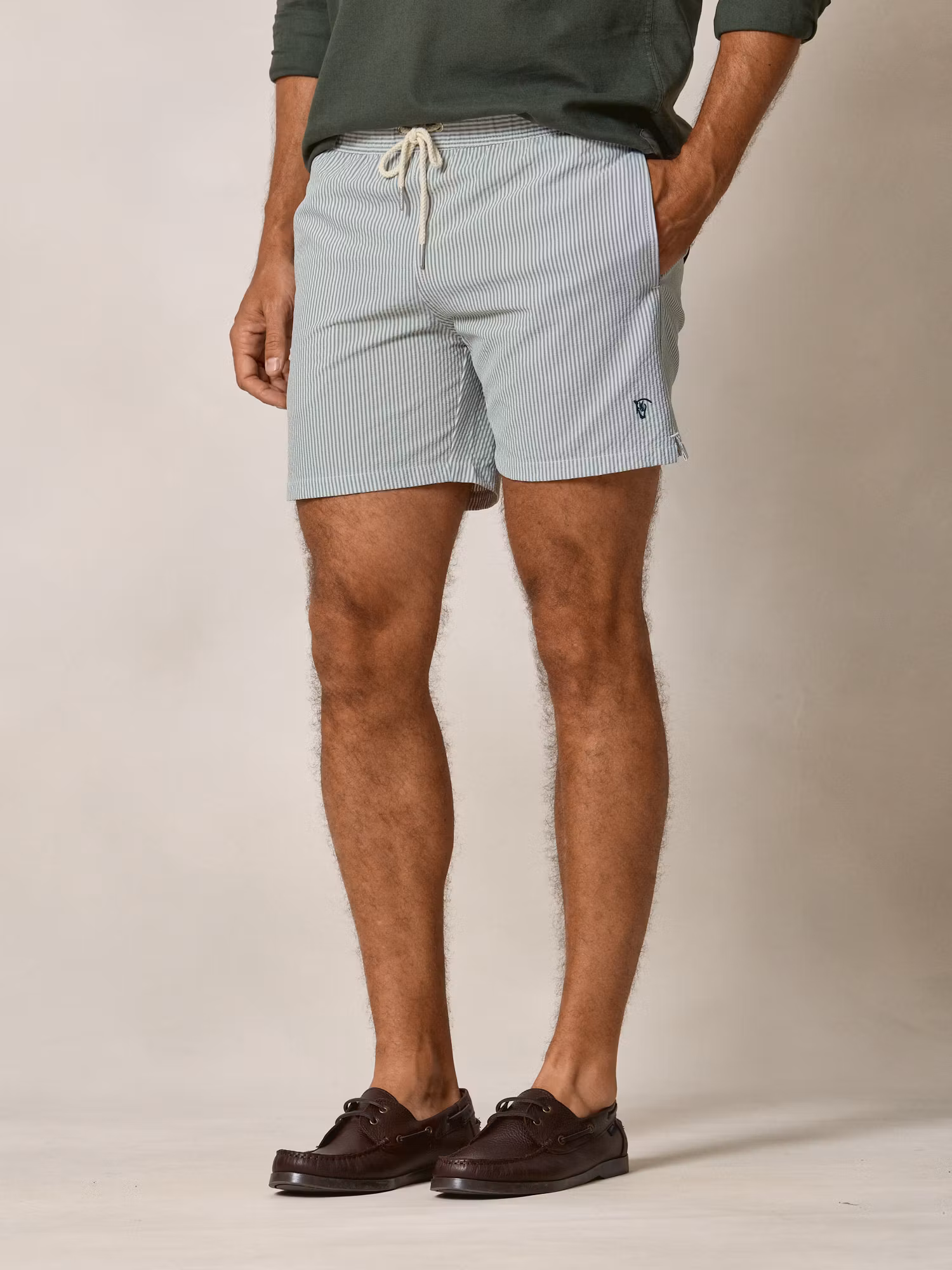 Bañador Rayas Seersucker | Musgo