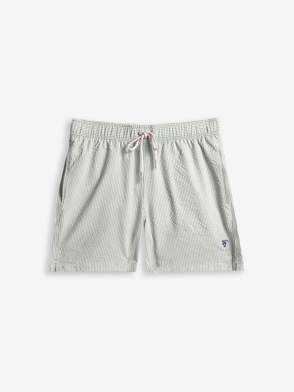 Maillot de bain à Rayures en Seersucker | Vert Mousse