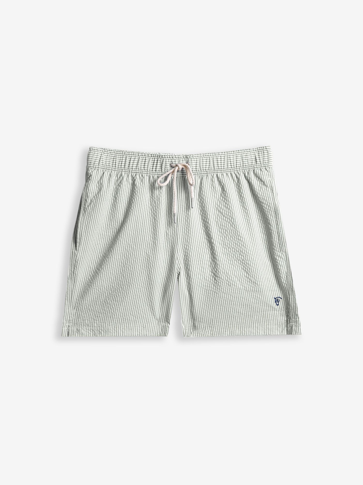 Seersucker Striped Swimsuit | Moss Green