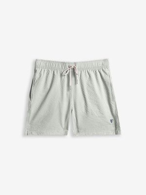 Seersucker Striped Swimsuit | Moss Green