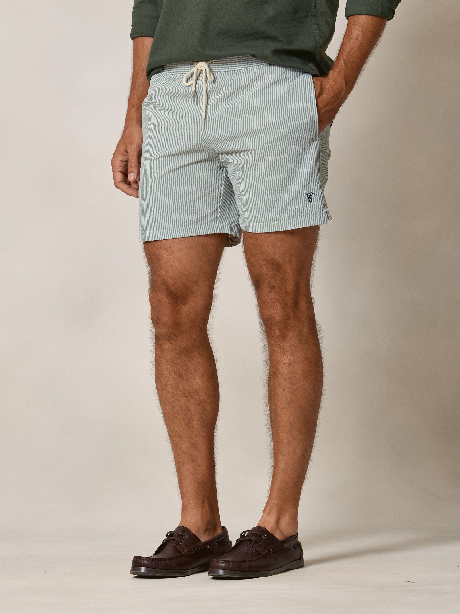 Bañador Rayas Seersucker | Musgo