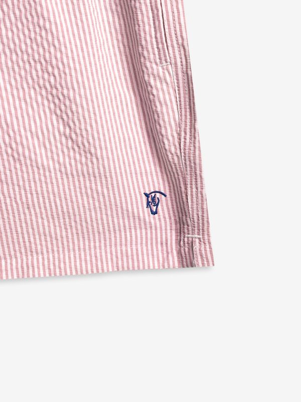 Calção de banho Listrado em seersucker | Borgonha