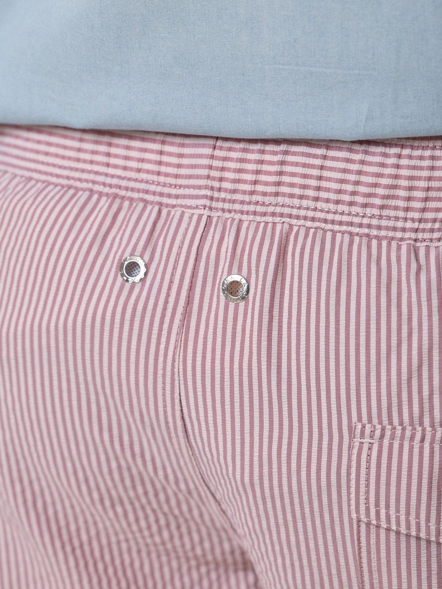 Calção de banho Listrado em seersucker | Borgonha