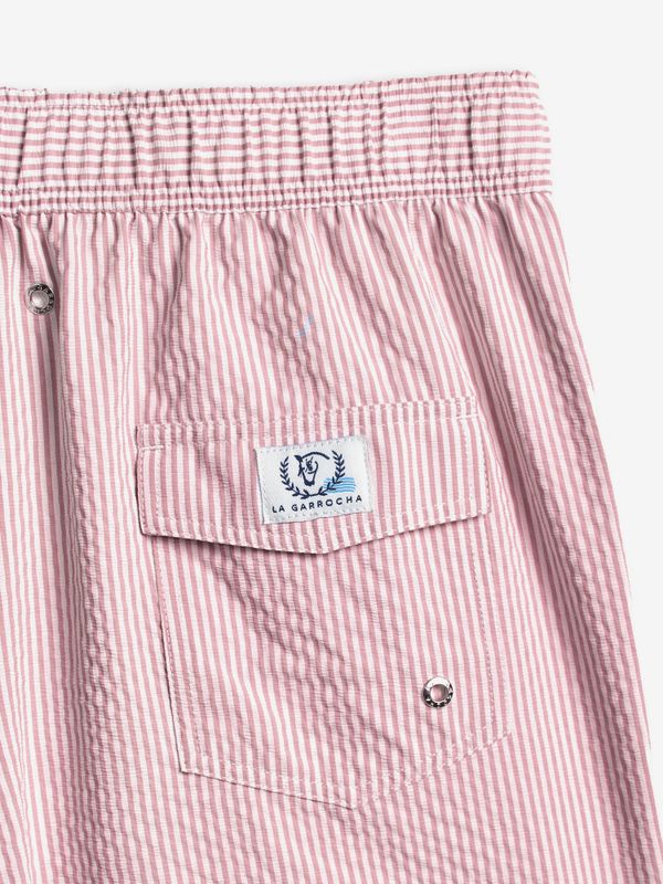 Calção de banho Listrado em seersucker | Borgonha