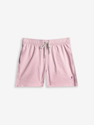 Seersucker Striped Swimsuit | Burgundy 