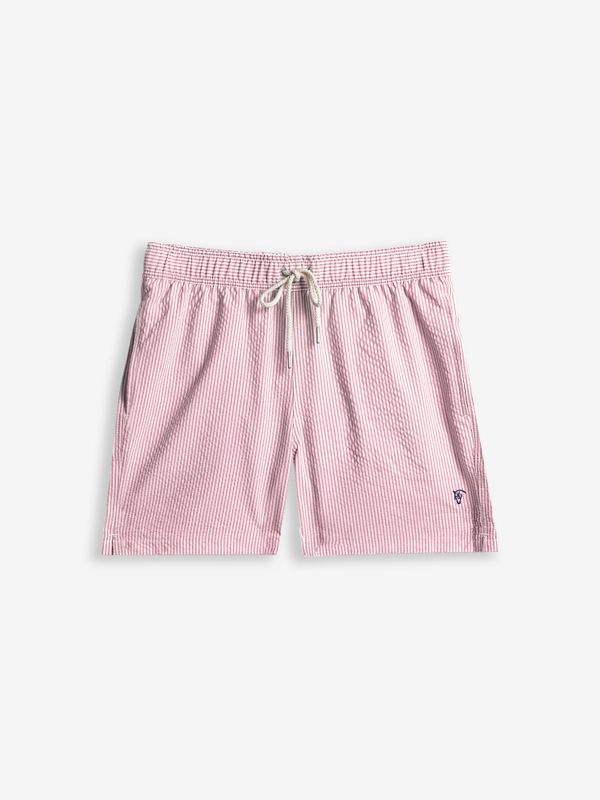 Seersucker Striped Swimsuit | Burgundy 