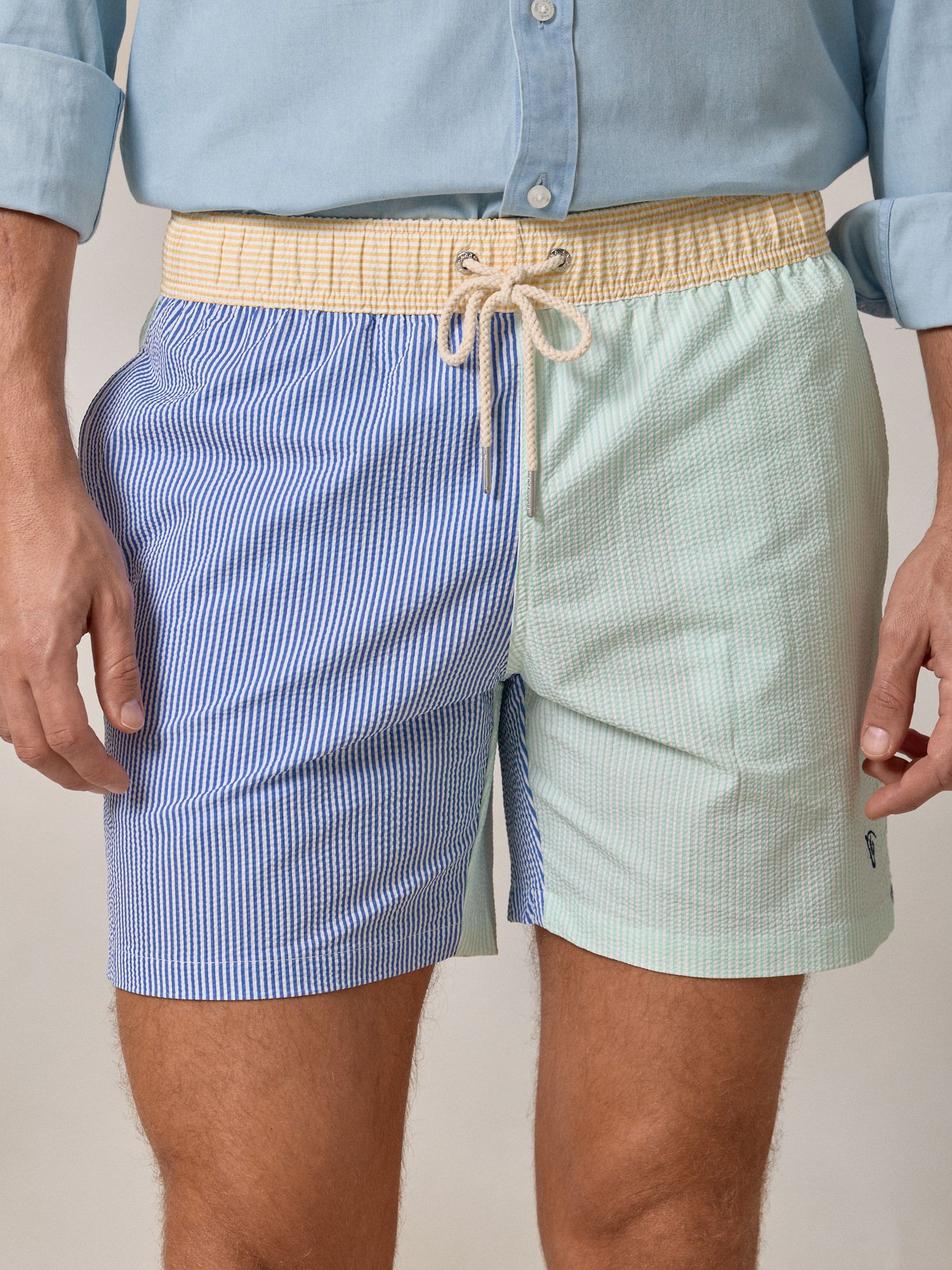 Maillot de bain à Rayures Multicolore en Seersucker