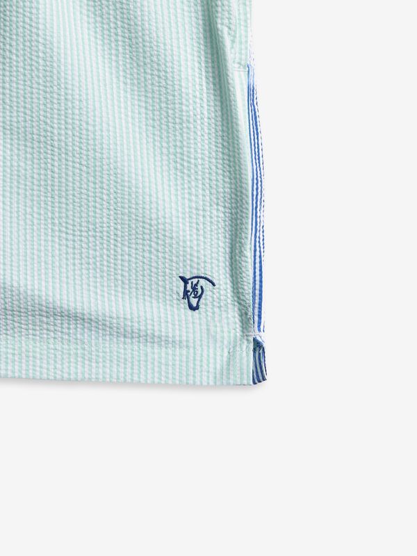 Calção de banho Listrado Multicolorido em Seersucker