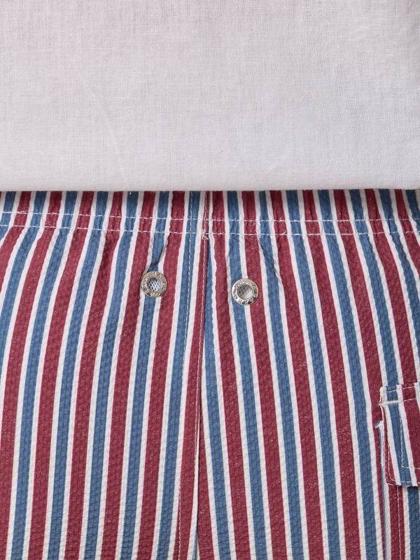 Striped Color Seersucker Swimsuit | Cobalt Blue