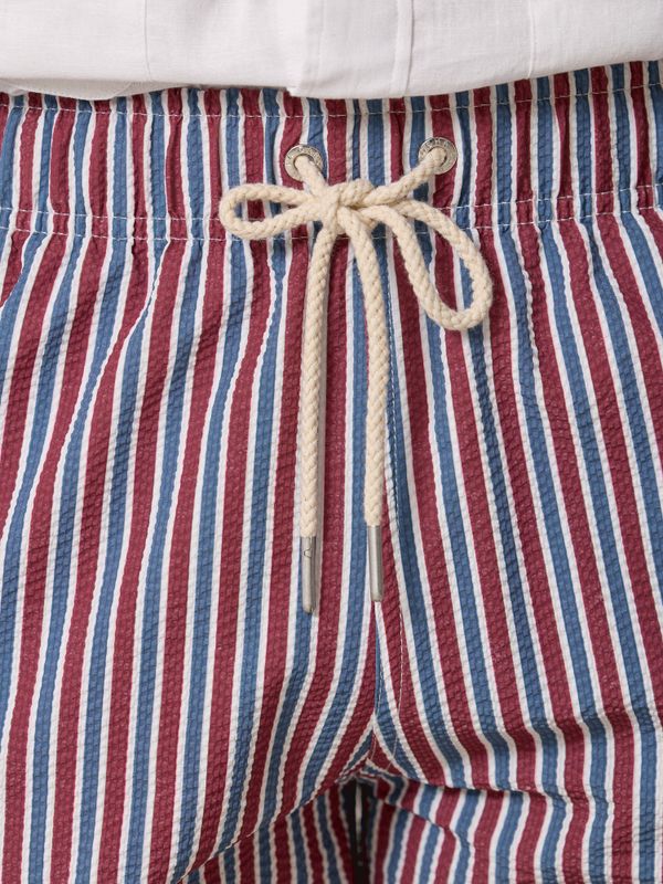 Striped Color Seersucker Swimsuit | Cobalt Blue