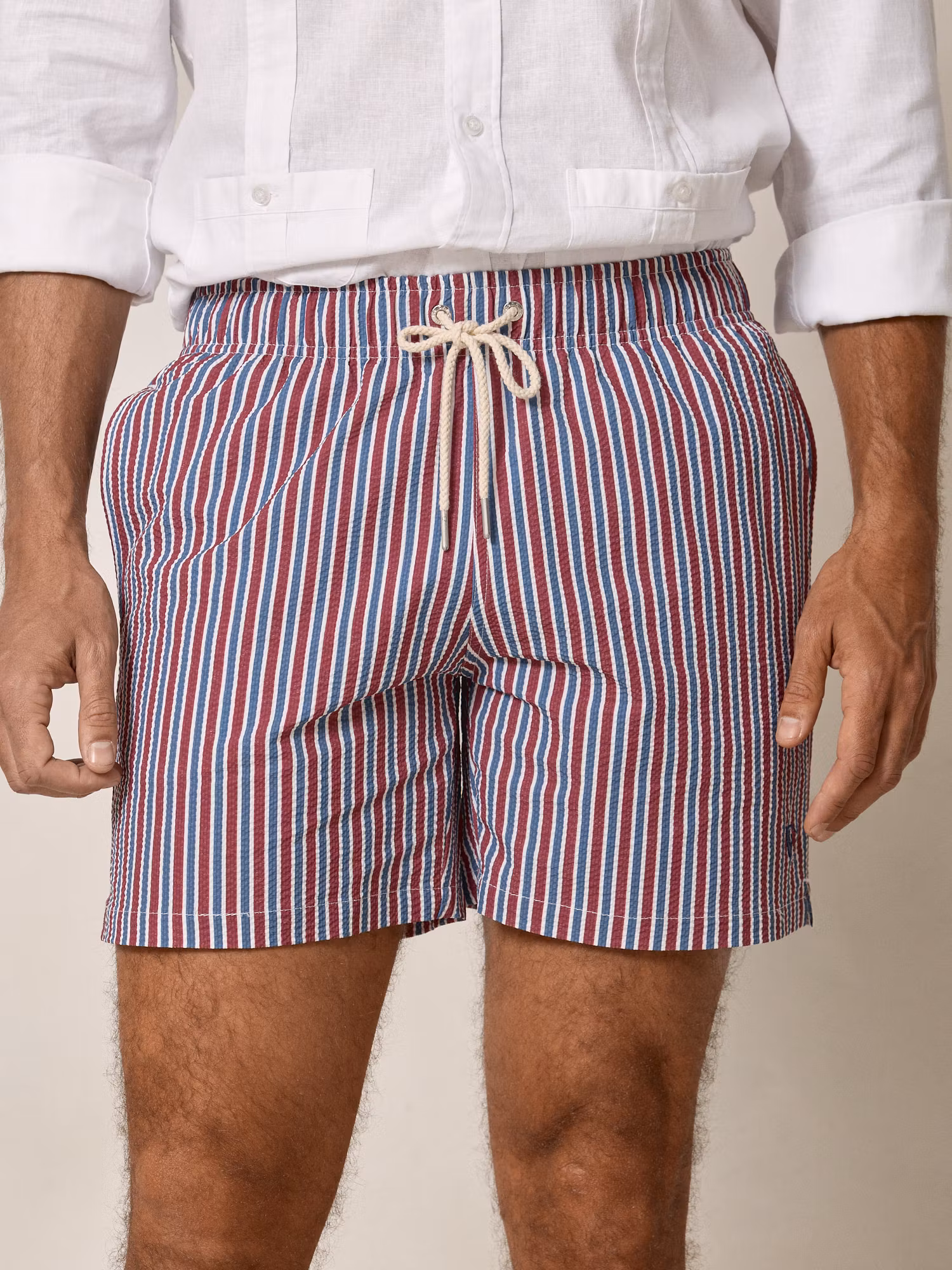 Bañador Rayas Colores Seersucker | Cobalto