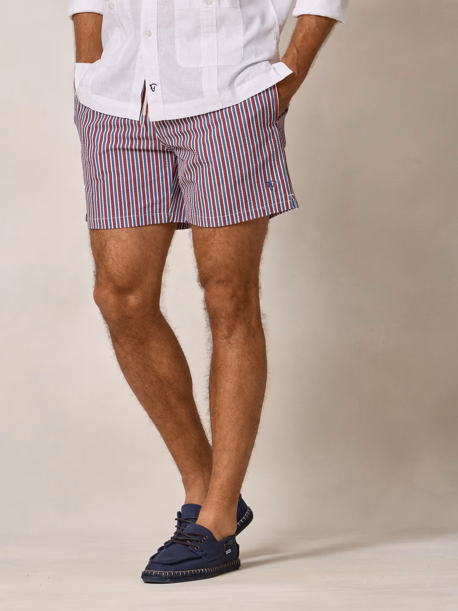 Bañador Rayas Colores Seersucker | Cobalto