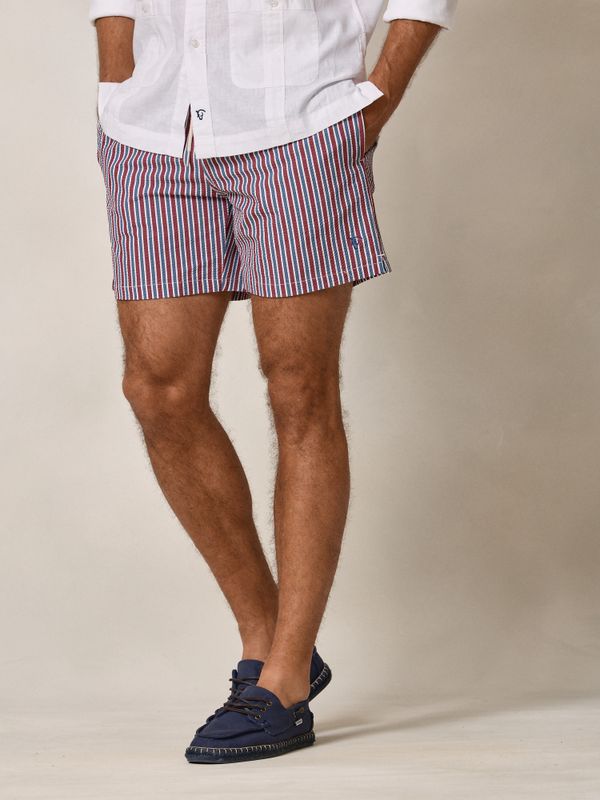 Striped Color Seersucker Swimsuit | Cobalt Blue