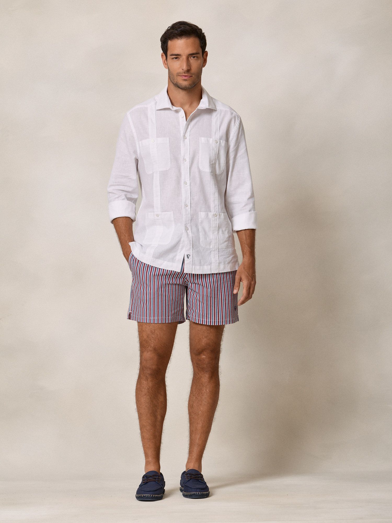 Bañador Rayas Colores Seersucker | Cobalto