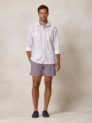 Maillot de bain à Rayures en Couleurs Seersucker | Bleu Cobalt