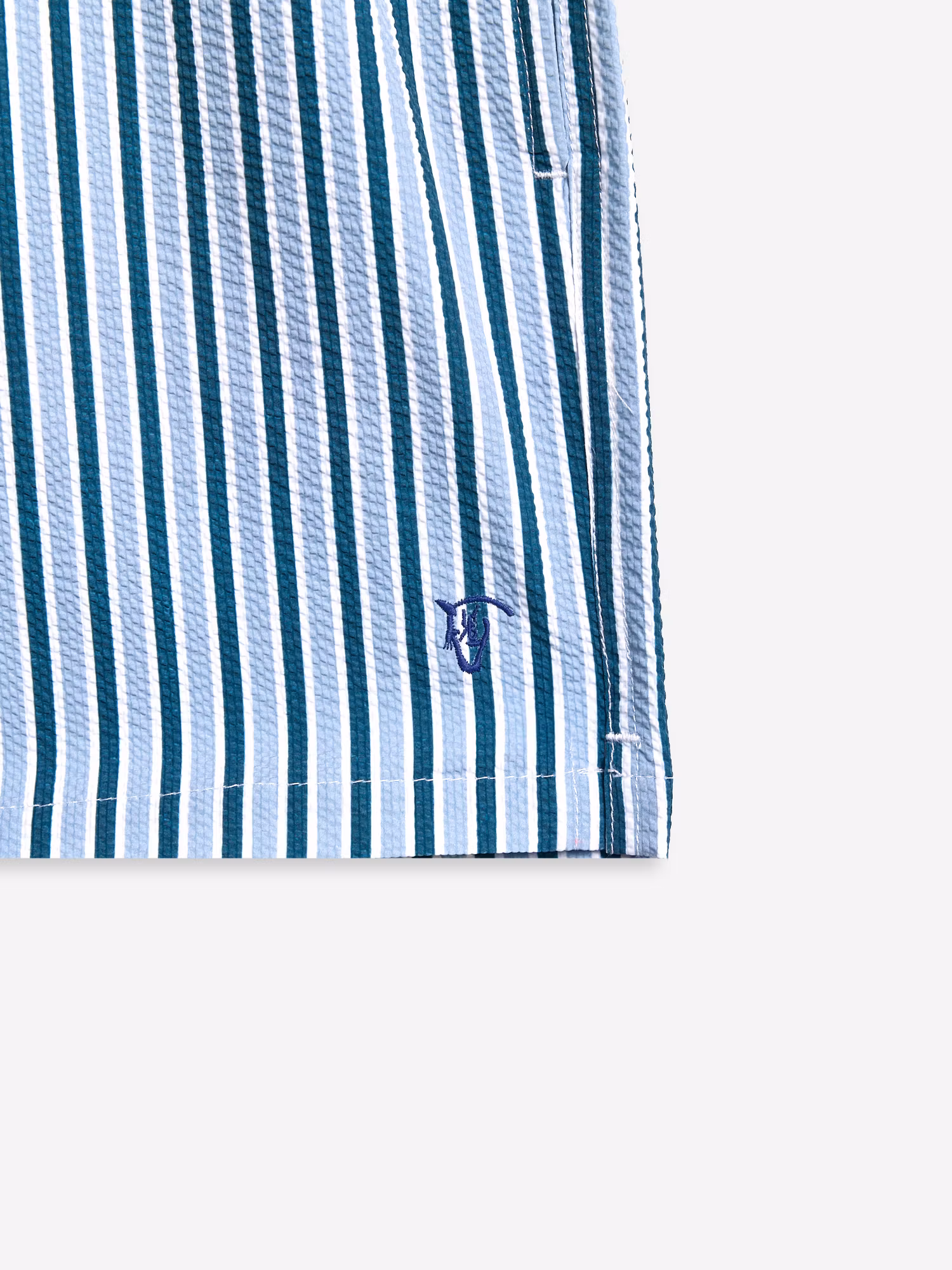 Maillot de bain à Rayures en Couleurs Seersucker | Vert Égéen