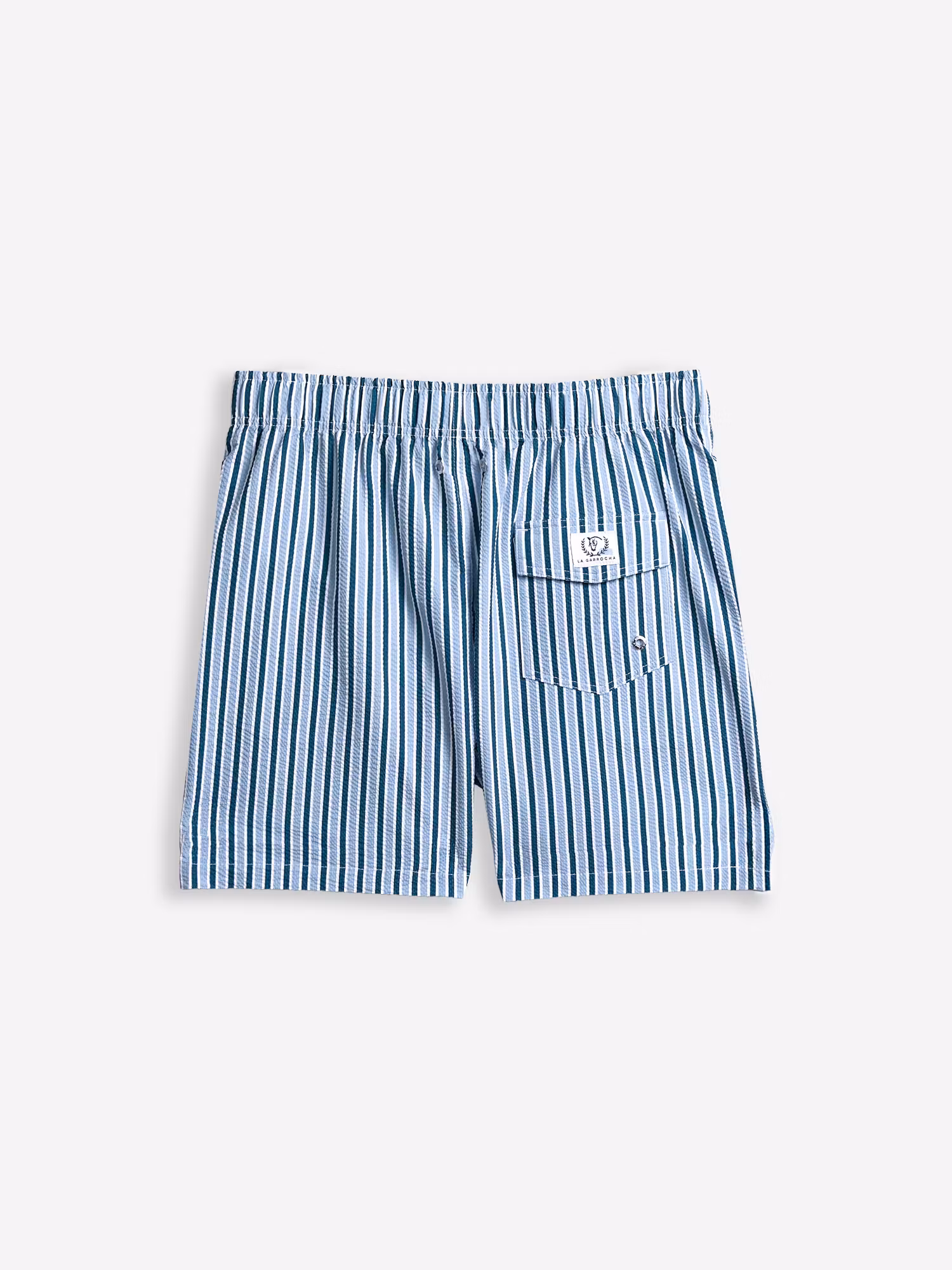 Maillot de bain à Rayures en Couleurs Seersucker | Vert Égéen