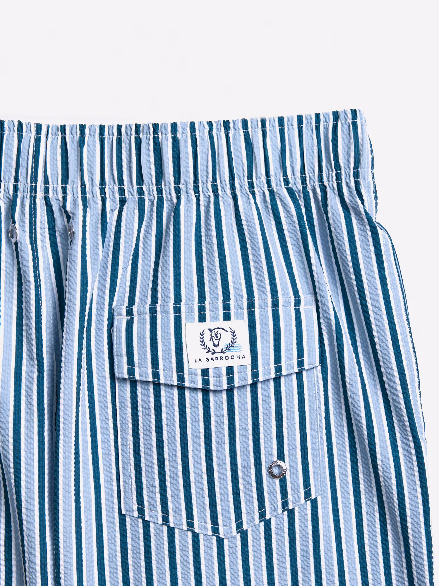 Maillot de bain à Rayures en Couleurs Seersucker | Vert Égéen