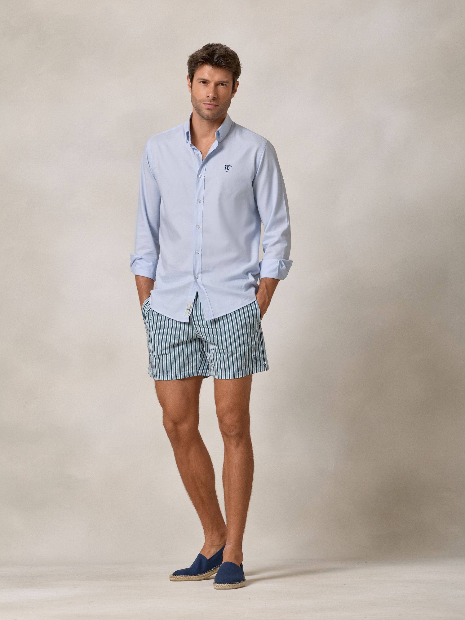 Calção de banho Listrado | Verde Egeu