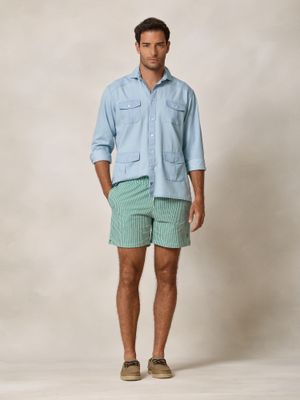 Bañador Raya Ancha Seersucker | Verde