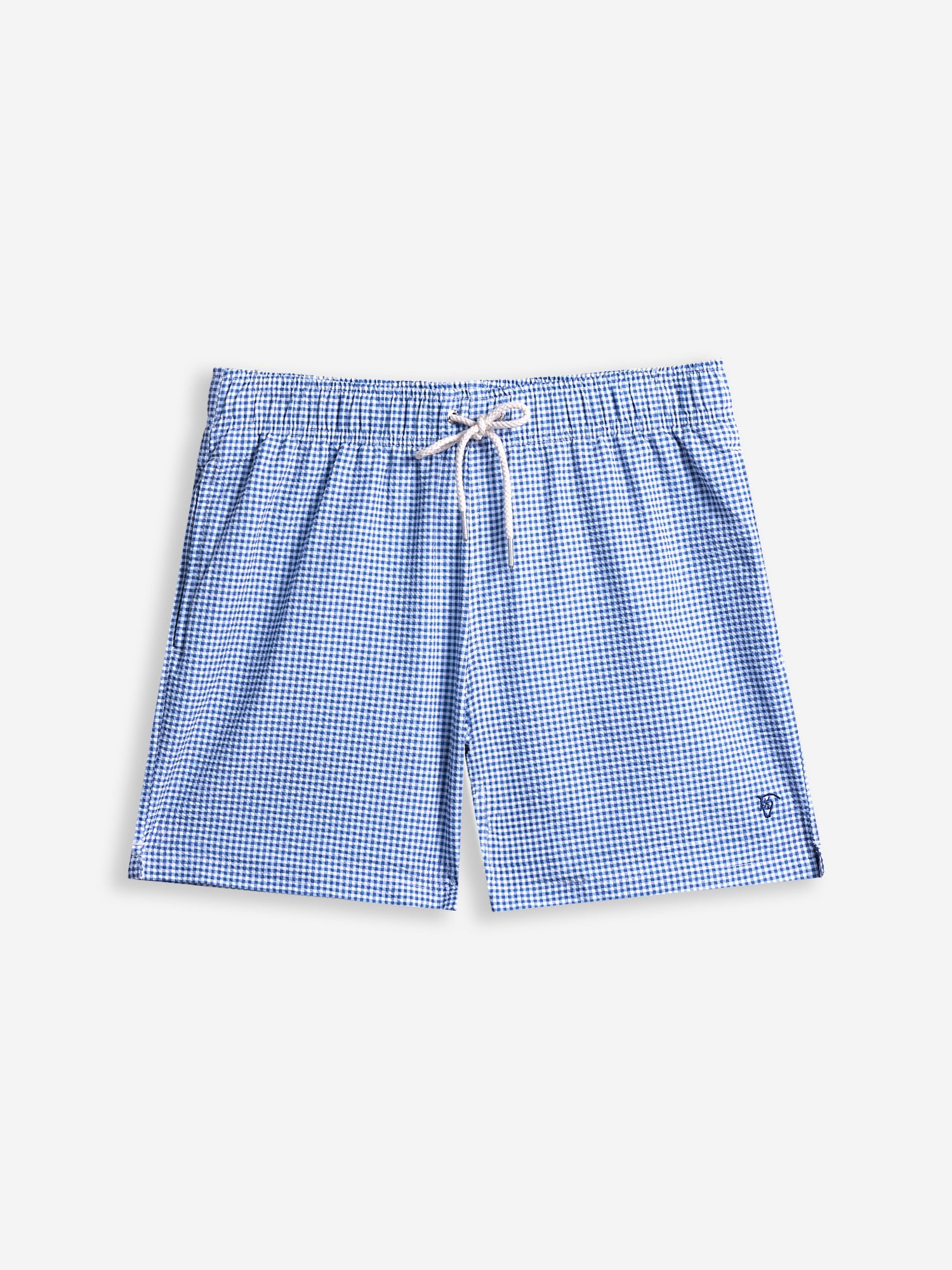 Vichy Check Seersucker Swimsuit | Navy Blue
