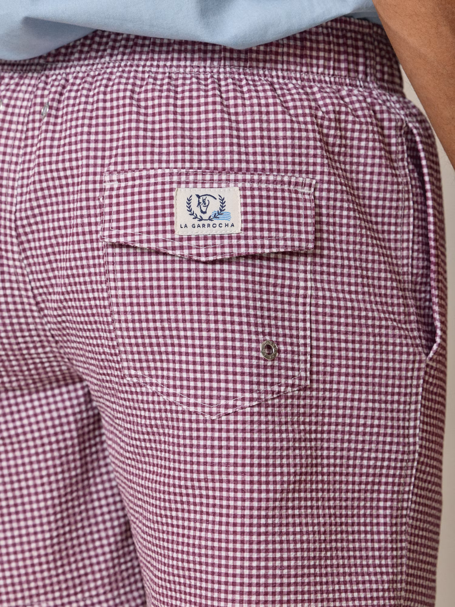 Bañador Cuadros Vichy Seersucker | Burgundy