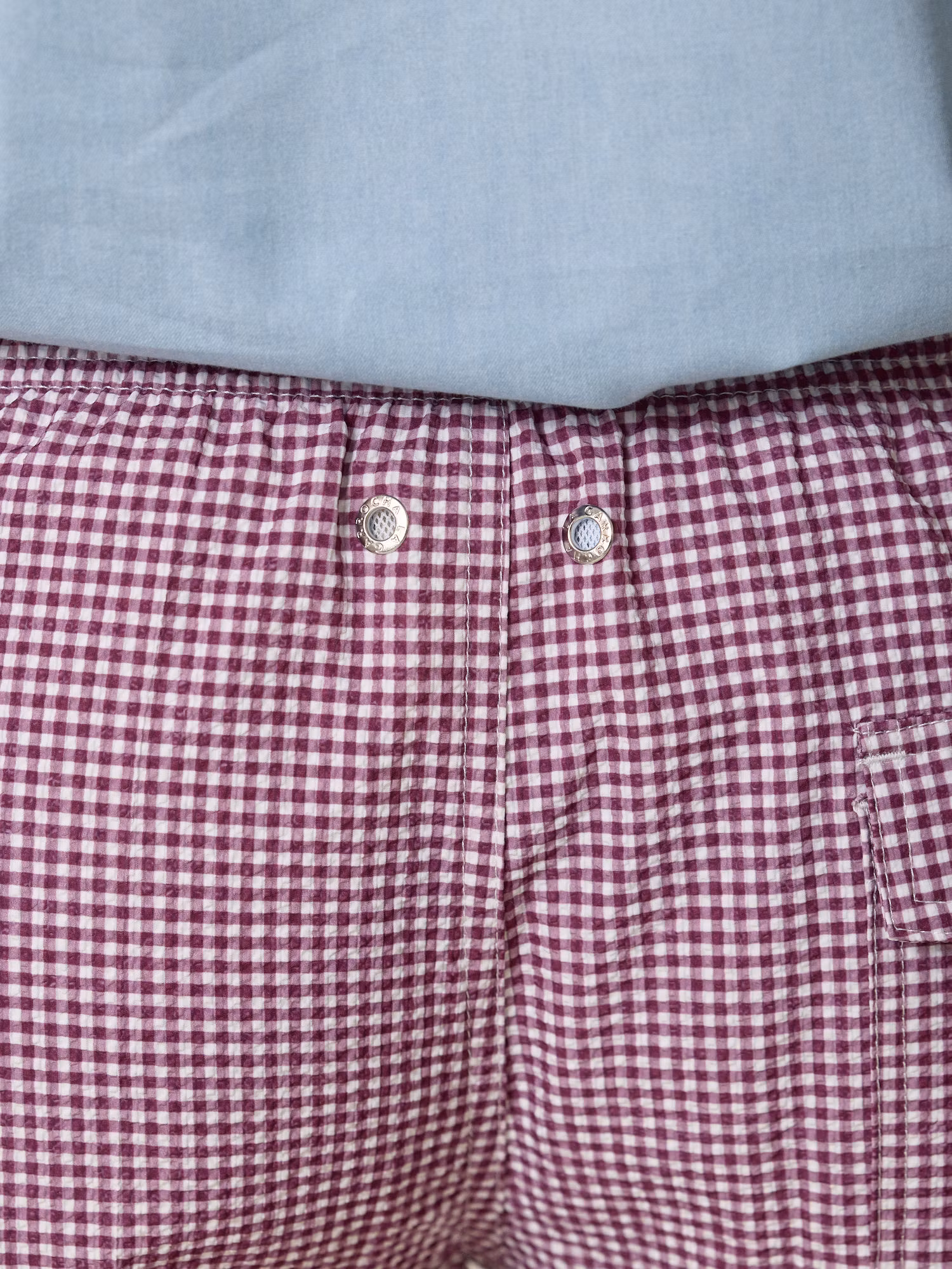 Bañador Cuadros Vichy Seersucker | Burgundy