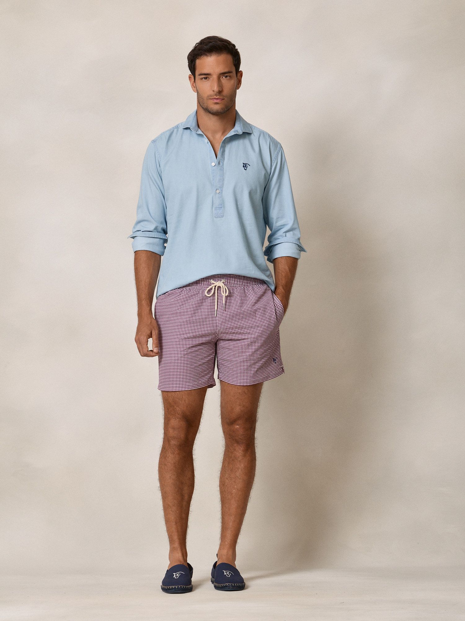 Maillot à Carreaux Vichy en Seersucker | Bordeaux