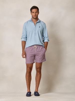 Maillot à Carreaux Vichy en Seersucker | Bordeaux