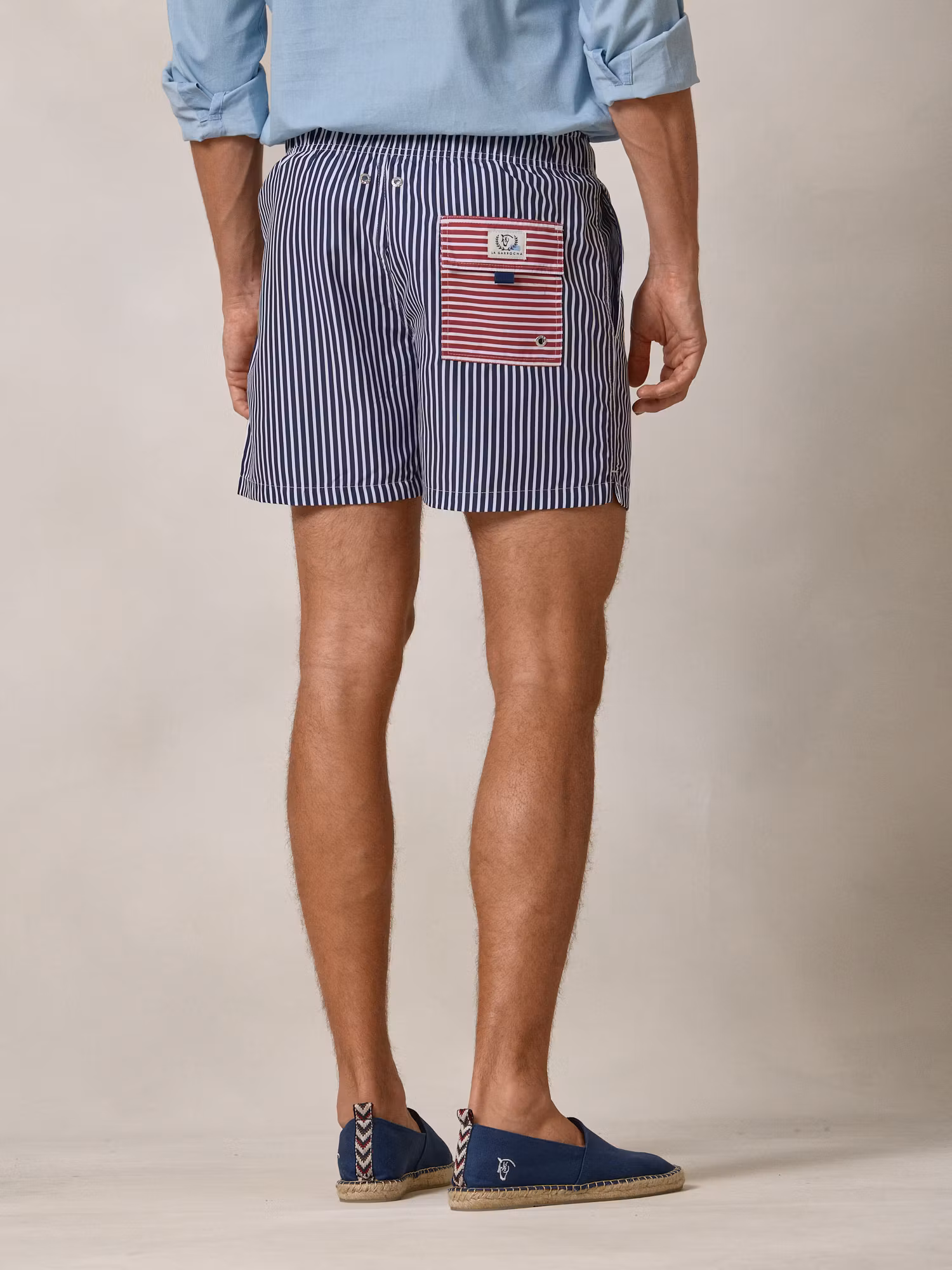 Maillot à Rayures avec Poche Contrastée | Bleu Marine