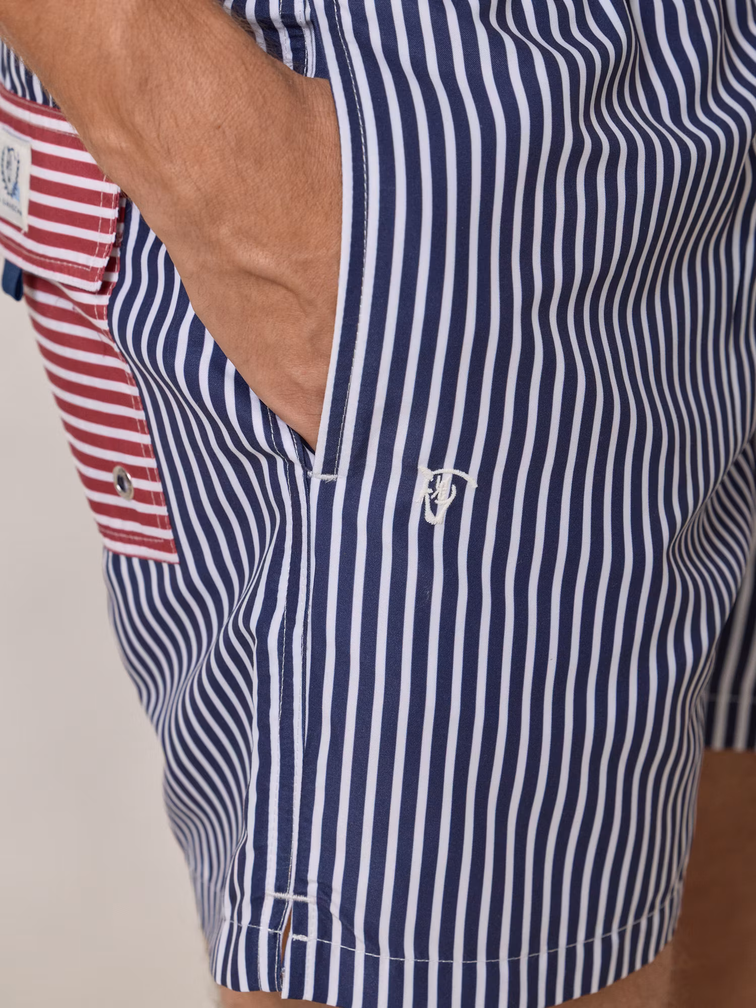 Maillot à Rayures avec Poche Contrastée | Bleu Marine