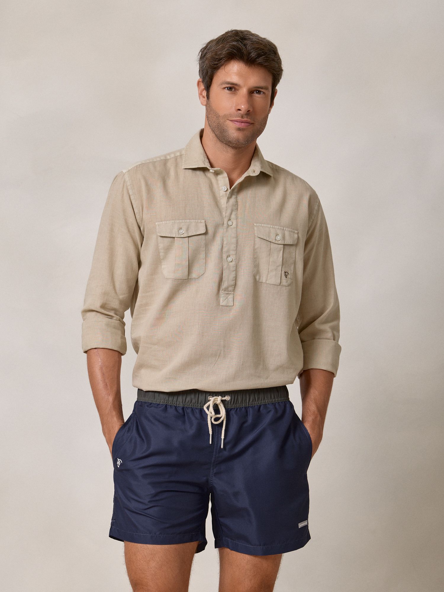 Calção de banho Liso | Azul Marinho