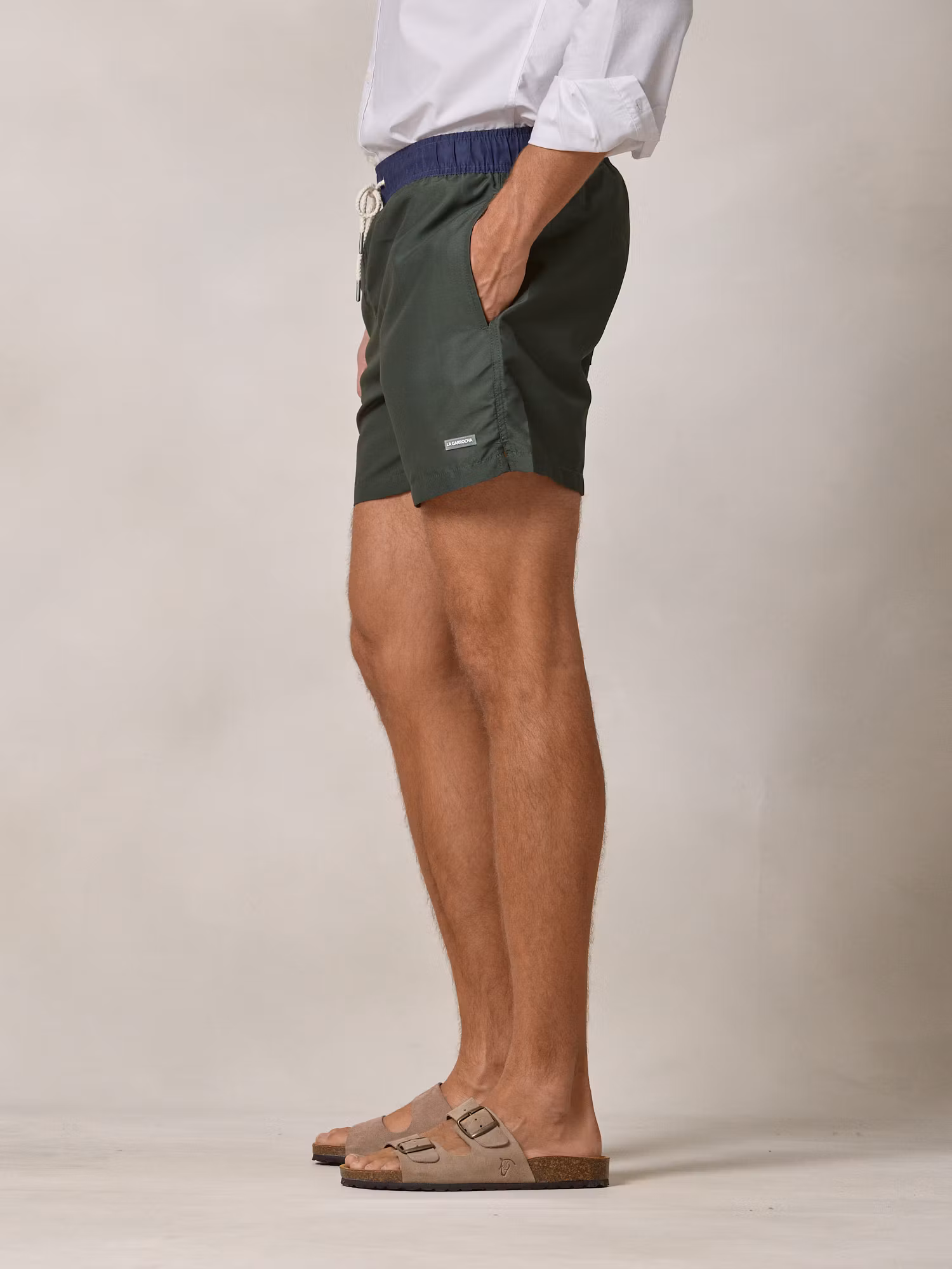 Calção de banho Liso | Verde Musgo