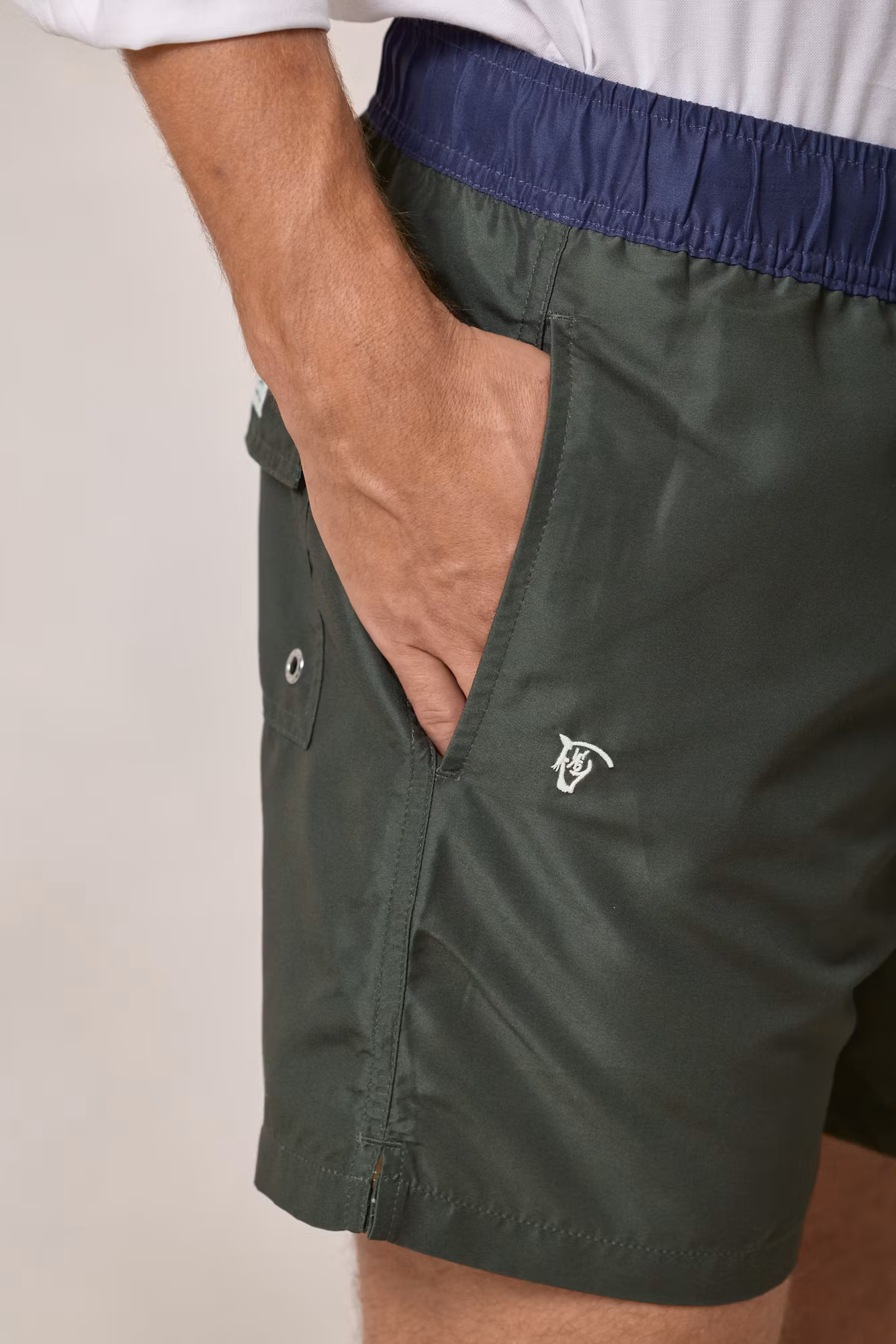 Calção de banho Liso | Verde Musgo