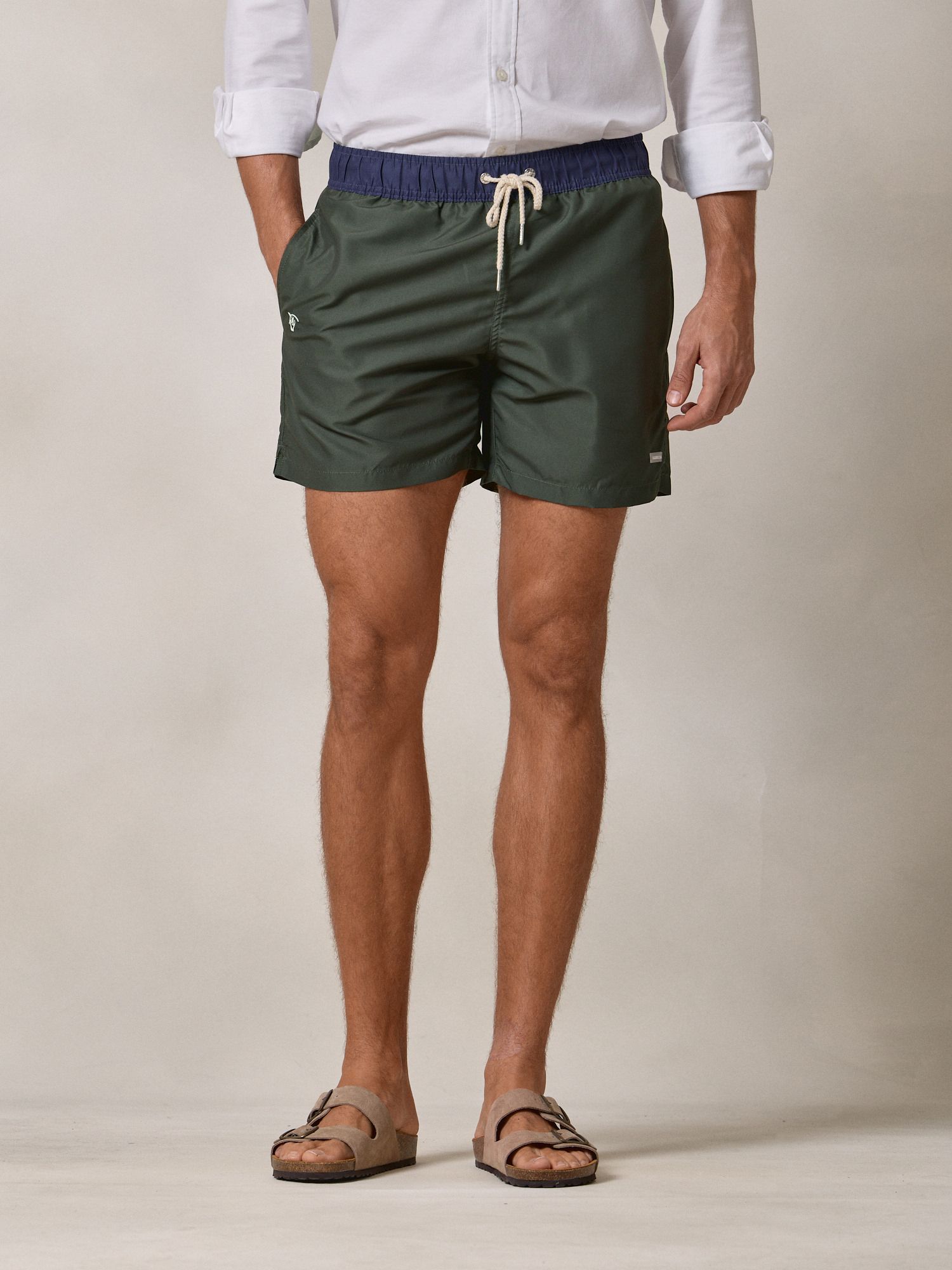 Calção de banho Liso | Verde Musgo