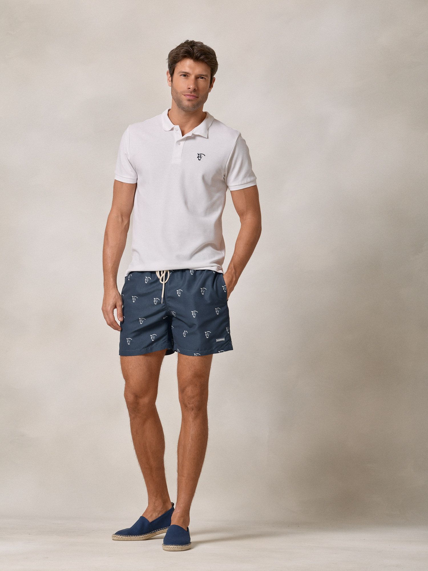 Calção de banho de cavalos | Azul Lago