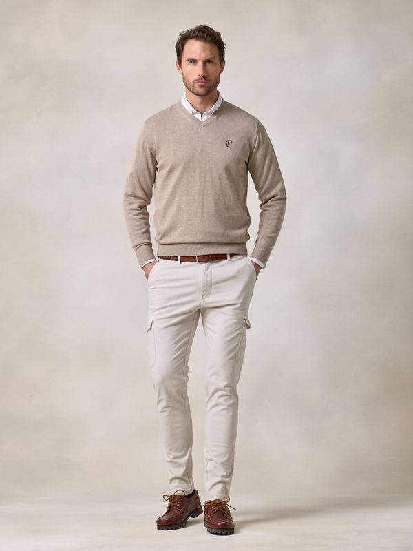 Cotton cargo trousers | Beige