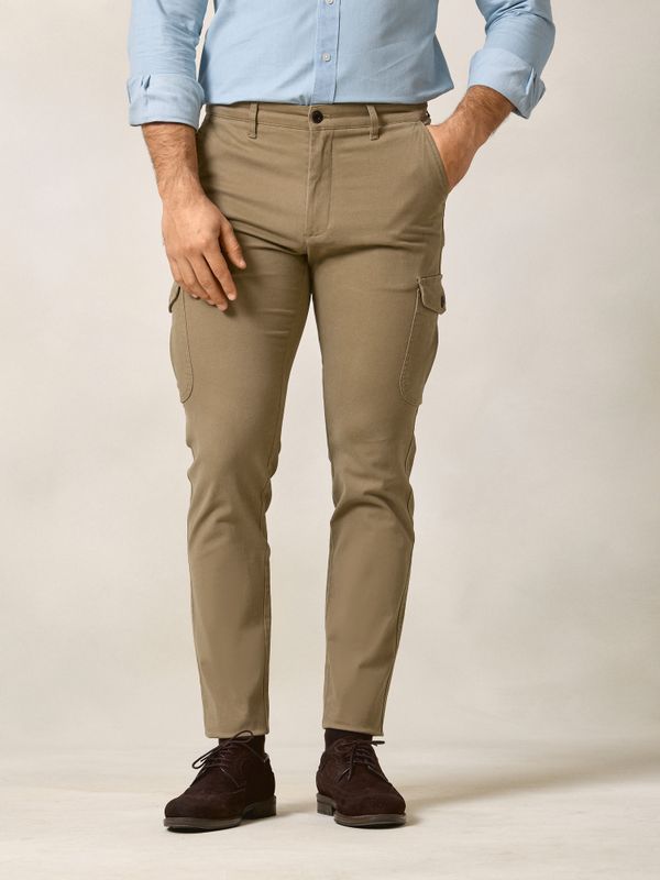 Cotton cargo trousers | Camel