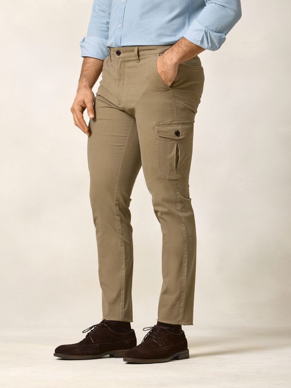 Cotton cargo trousers | Camel
