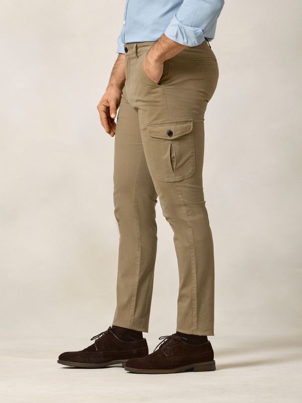 Cotton cargo trousers | Camel