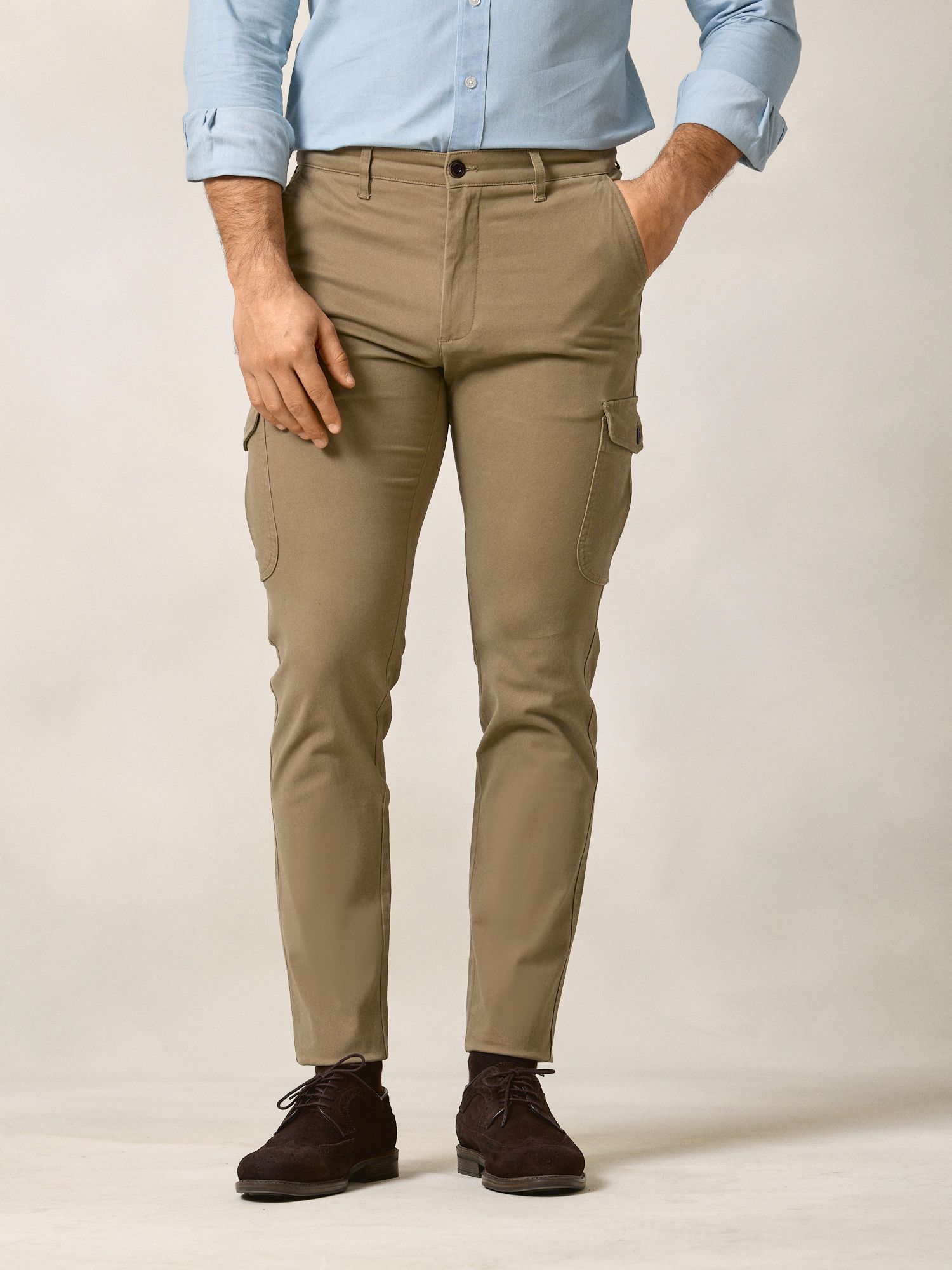Pantalon cargo coton | Camel