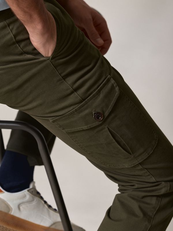 Cotton cargo trousers | Green