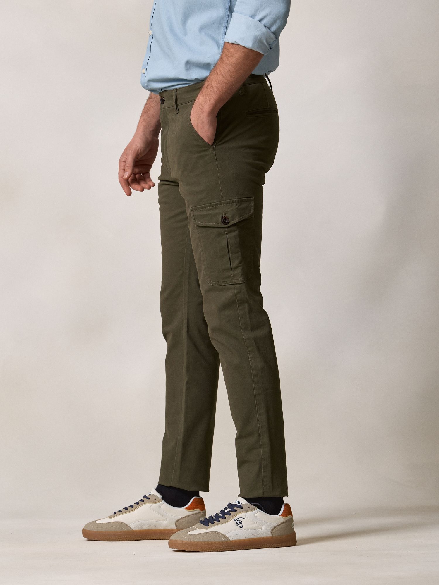 Pantalon cargo coton | Vert