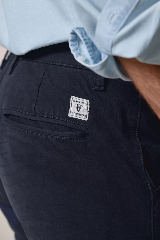 Cotton cargo trousers | Navy Blue