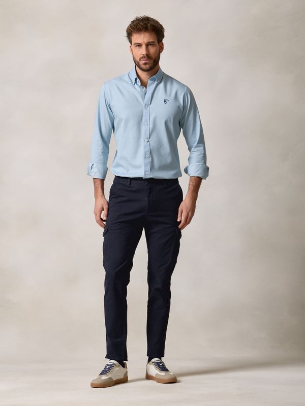 Cotton cargo trousers | Navy Blue