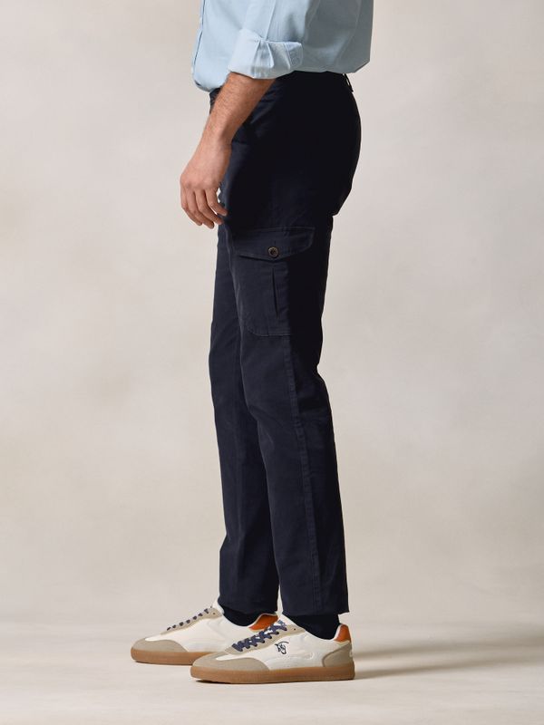 Cotton cargo trousers | Navy Blue