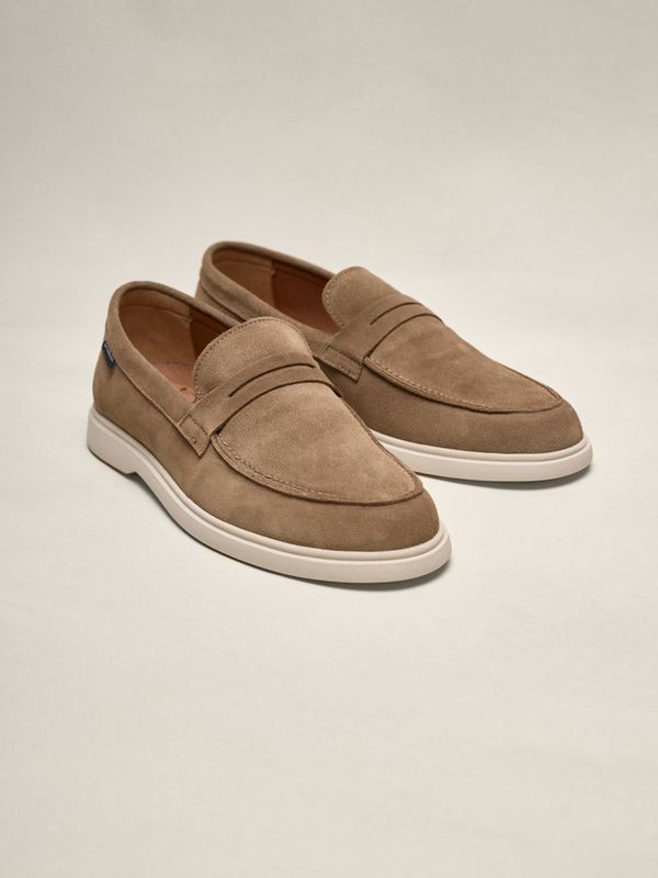 Suede penny loafer