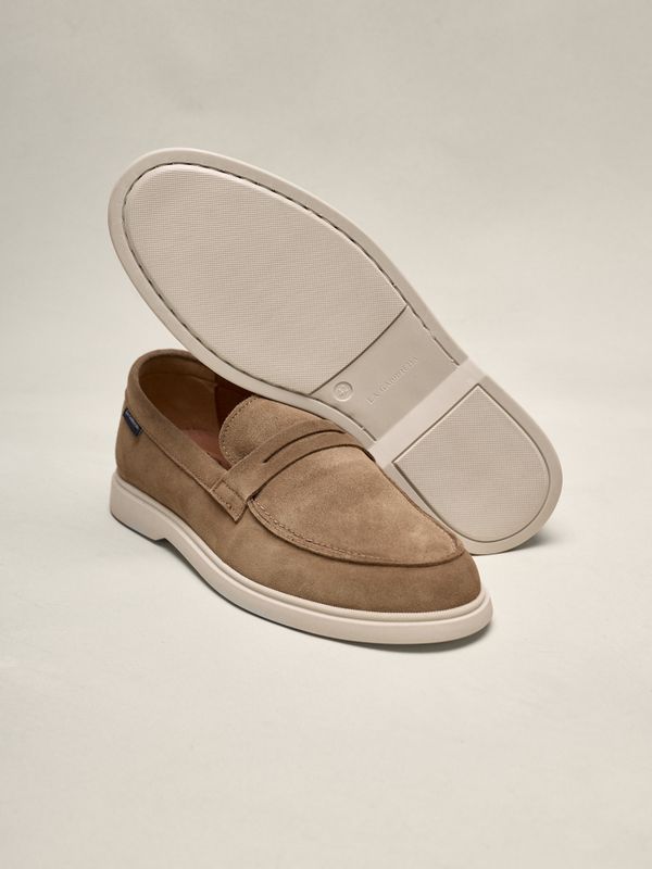 Suede penny loafer